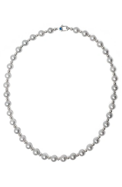 Shop Polite Worldwide Ppf Freshwater Pearl Necklace In Silver