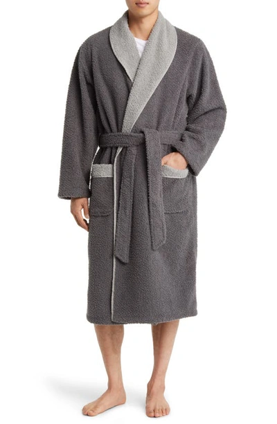 Shop Nordstrom Shawl Collar Bouclé Robe In Grey Castlerock