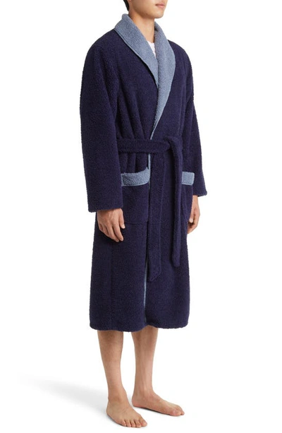 Shop Nordstrom Shawl Collar Bouclé Robe In Navy Peacoat