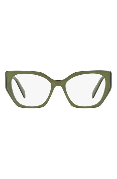 Shop Prada 52mm Optical Glasses In Green