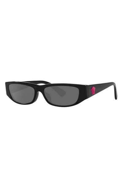 Versace 50mm Rectangular Sunglasses In Black