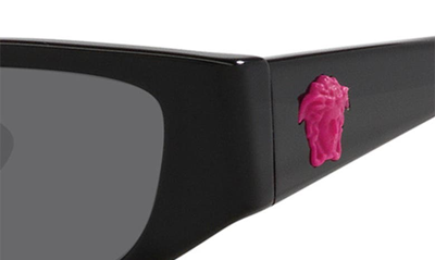 Versace 50mm Rectangular Sunglasses In Black