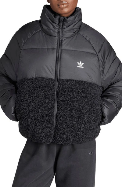 Shop Adidas Originals Neutral Court Polar Jacket In Black