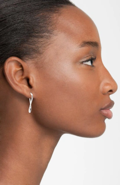 Roberto Coin Twisted Gold Hoop Earrings In Wg