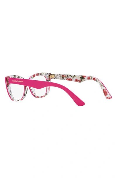 Shop Dolce & Gabbana 49mm Cat Eye Optical Glasses In Pink