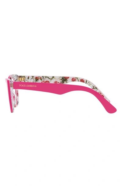 Shop Dolce & Gabbana 49mm Cat Eye Optical Glasses In Pink