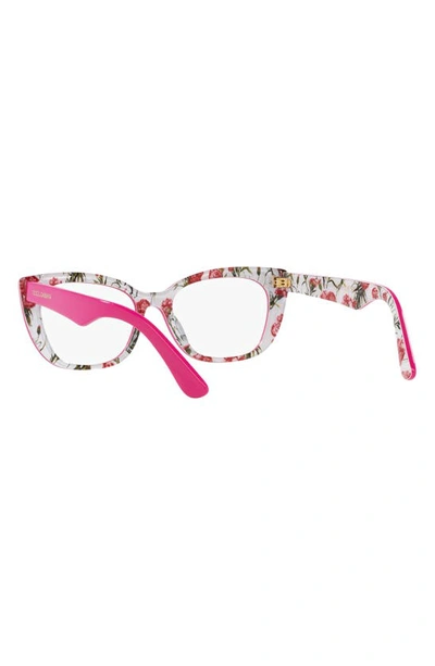 Dolce & Gabbana 49mm Cat Eye Optical Glasses In Pink
