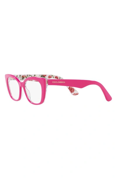 Dolce & Gabbana 49mm Cat Eye Optical Glasses In Pink