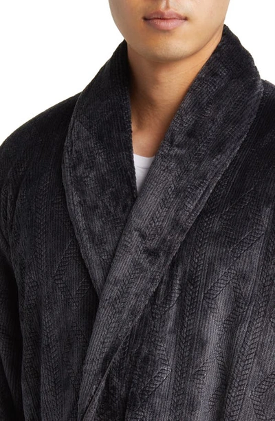 Shop Daniel Buchler Laser Cut Heathered Robe In Grey