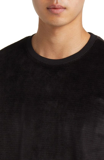 Shop Daniel Buchler Chainlink Velour Long Sleeve Pajama T-shirt In Black