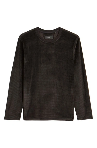 Shop Daniel Buchler Chainlink Velour Long Sleeve Pajama T-shirt In Black