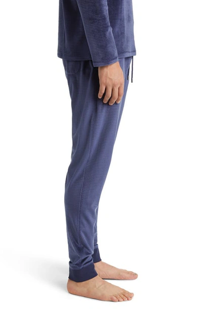Shop Daniel Buchler Chainlink Velour Jogger Pajama Pants In Navy