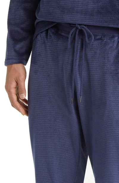 Shop Daniel Buchler Chainlink Velour Jogger Pajama Pants In Navy