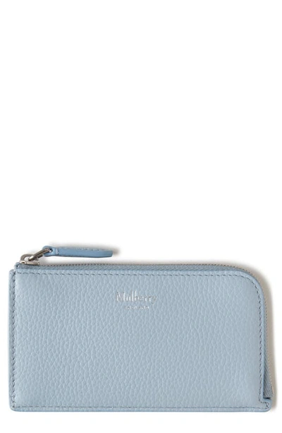 Shop Mulberry Continental Leather Zip Pouch In Poplin Blue