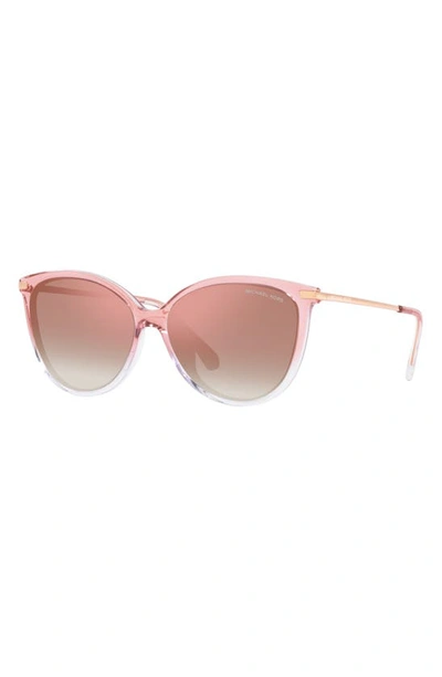 Shop Michael Kors Dupont 58mm Gradient Cat Eye Sunglasses In Rose Gold