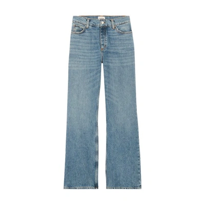 Shop Claudie Pierlot Straight-leg Jeans In Denim_mid_blue