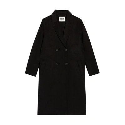 Shop Claudie Pierlot Straight Mid-length Coat In Schwarz