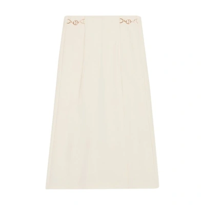 Shop Claudie Pierlot Mid-length Skirt With Curb Chain In Elfenbein