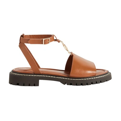 Shop Claudie Pierlot Caramel Leather Sandals