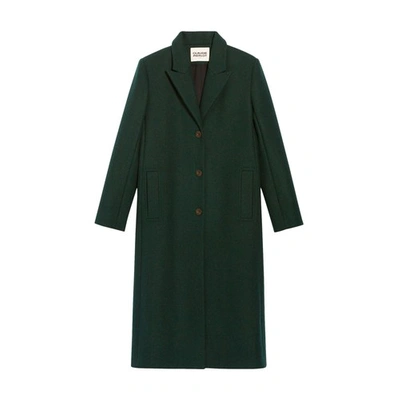 Shop Claudie Pierlot Mid-length Straight Coat In Helles_khaki