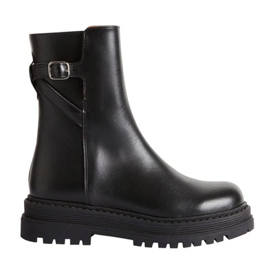 Shop Claudie Pierlot Black Leather Boots In Schwarz