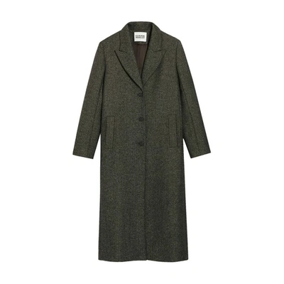 Shop Claudie Pierlot Two-tone Mid-length Straight Coat In Zweifarbig