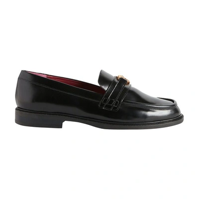 Shop Claudie Pierlot Leather Loafers In Schwarz