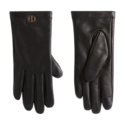 Shop Claudie Pierlot Leather Gloves In Schwarz