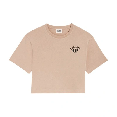 Shop Claudie Pierlot Cropped Cp T-shirt In Hell_beige