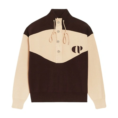 Shop Claudie Pierlot Minimum Half-zip Sweatshirt In Bordeaux