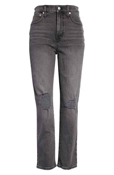 Madewell The Perfect Ripped High Waist Tapered Jeans In Bartlett Wash