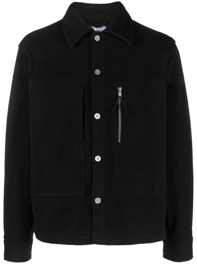 Shop Soulland Black Ryder Fleece Shirt Jacket