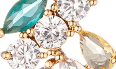 Eye Candy Los Angeles Lina Cz Linear Drop Earrings In Gold