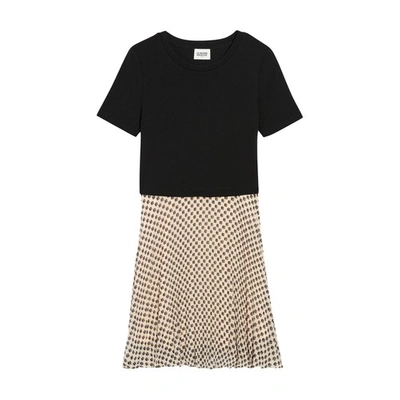 Shop Claudie Pierlot Teli Short Dual-material Dress In Heller_print