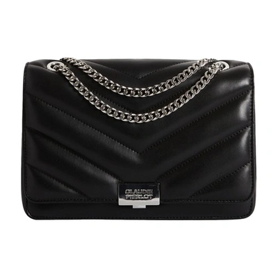 Shop Claudie Pierlot Angeli Herringbone Leather Bag In Schwarz