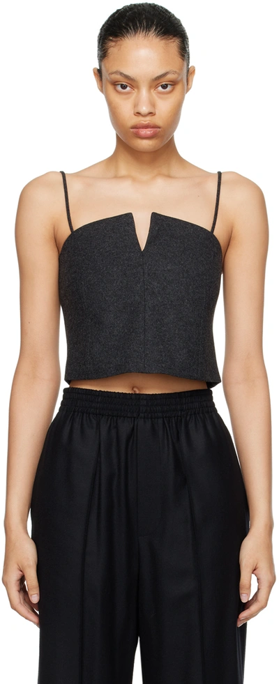 Shop Auralee Gray Fulling Camisole In Charcoal