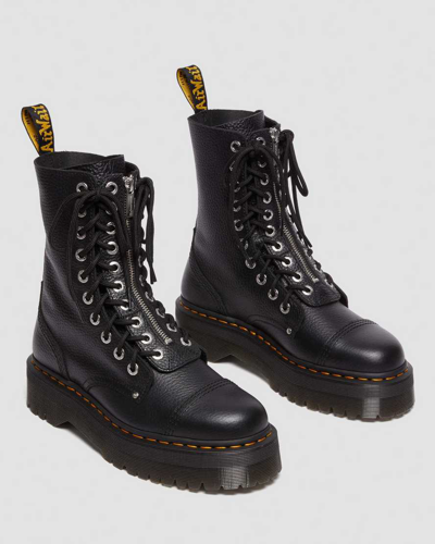 Shop Dr. Martens' Sinclair Hi Milled Nappa Leather Platform Boots In Black
