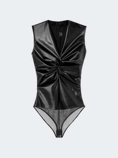 Shop Versace Knotted Bodysuit In Black
