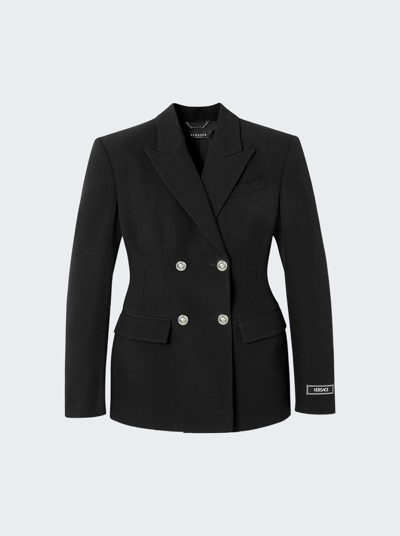 Shop Versace Grain De Pourde Informal Jacket In Black