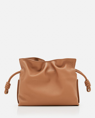 Shop Loewe Flamenco Leather Clutch Bag In Brown