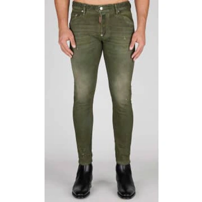 Shop Dsquared2 Jeans Skater With Paint Splash In Green