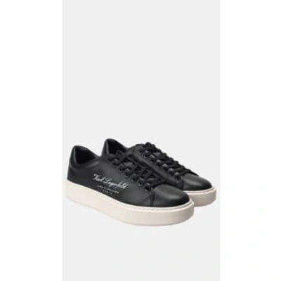 Shop Karl Lagerfeld Low Leather Sneakers – 40, Black