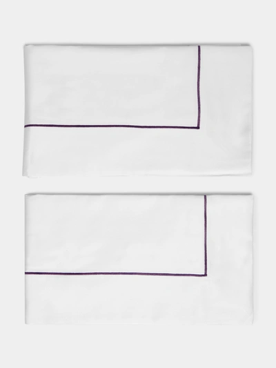 Shop Loretta Caponi Hand-embroidered Cotton King-size Pillowcases (set Of 2)