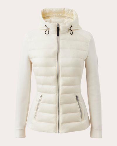 Shop Mackage Women's Della Hybrid Puffer Jacket In White