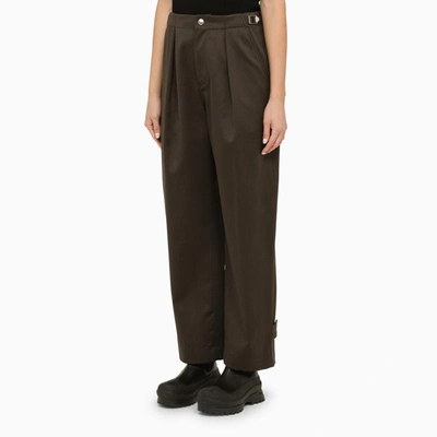 Shop Burberry Baggy Otter Trousers In Black