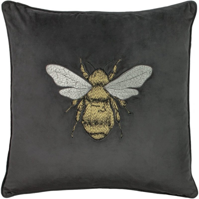 Shop Paoletti Hortus Bee Throw Pillow Cover In Grey