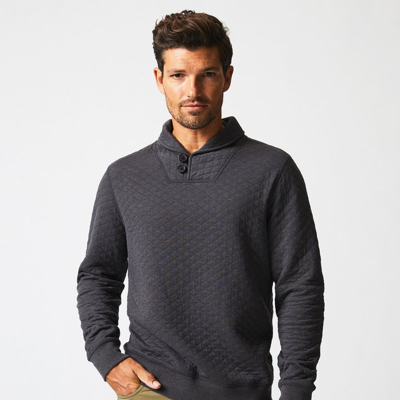 Shop Reid Diamond Quilt Shawl Sweatshirt In Black