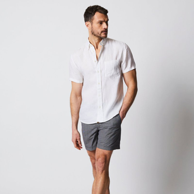 Shop Reid Short Sleeve Linen Tuscumbia Shirt Bd In White