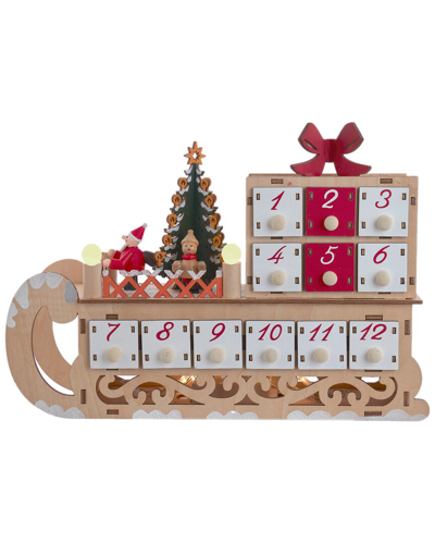Shop Kurt Adler 8.3in Led Santa Sled With Advent Calendar In Multicolor