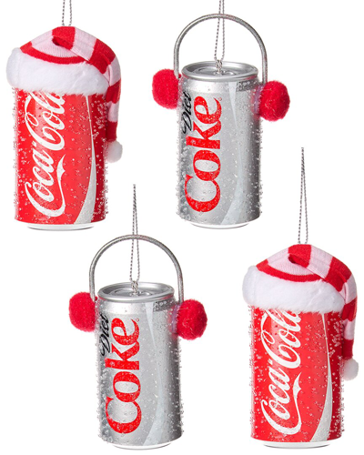 Shop Kurt Adler 3.5in Coca-cola & Diet Coke Can Ornaments In Multicolor